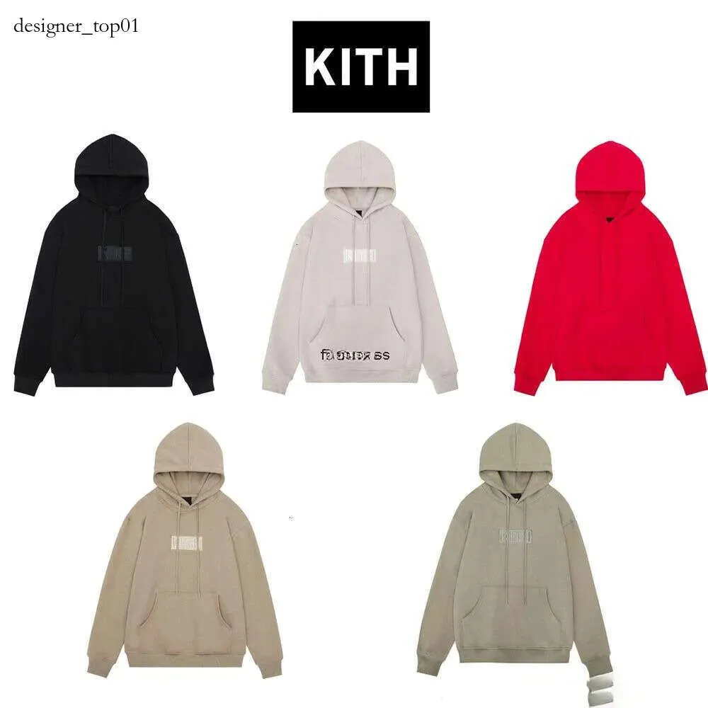 Kith Men's Sweatshirts Designer Sweator Streetwear Fashion Streetwear Kith Sweat brodé Basic Fashion Men pour femmes Fleep décontractée Flee-Hoodie Pullover