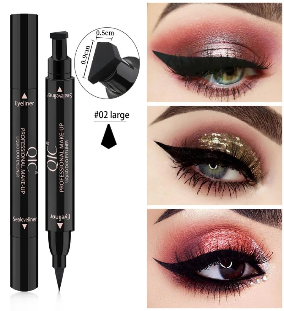 SEAL DOPPIORE QIC Black Black Eyeliner Triangle Seal Waterproof Eyeliner Pen Eyeliner Eyeliner Eyeup With Stamp Make Up Drop A1613105