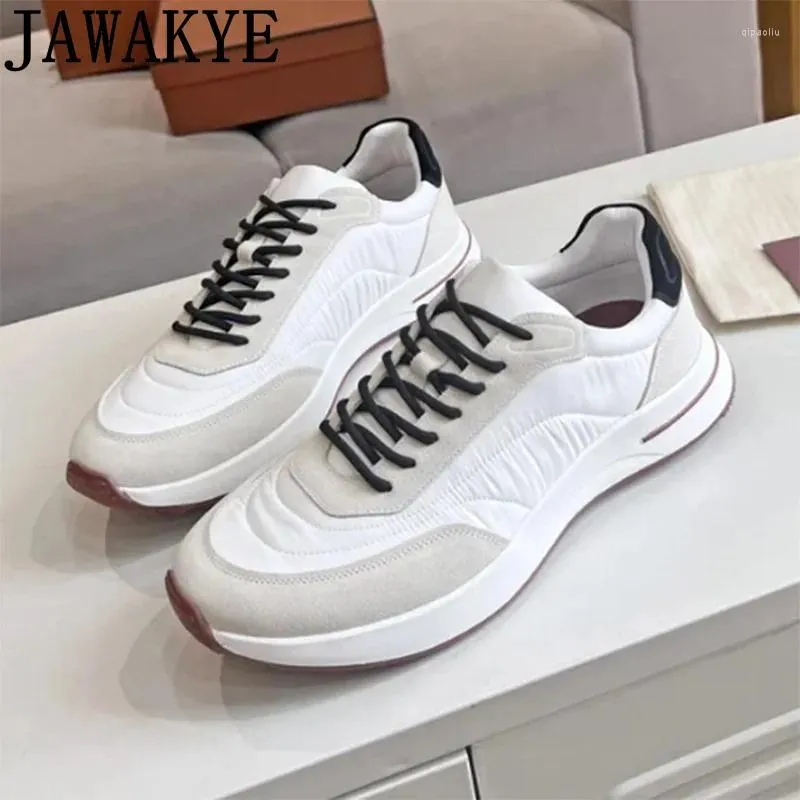 Casual schoenen Comfort Running Men Patchwork Lazy Male Sneakers Business For Lace Up Walking Loafers Heren Wit