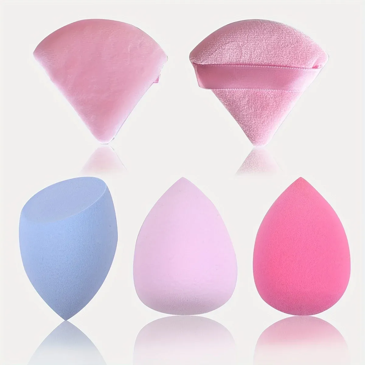 Puff 5 -stks poeder puff make -up sponset, driehoek make -up puffs voor gezicht lichaam, nat en droog gebruik fundering blender spons schoonheid gereedschap