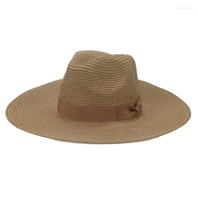 Berets Summer Hat Women Beach Big Brim 11cm Sum Protection Straw Hatt