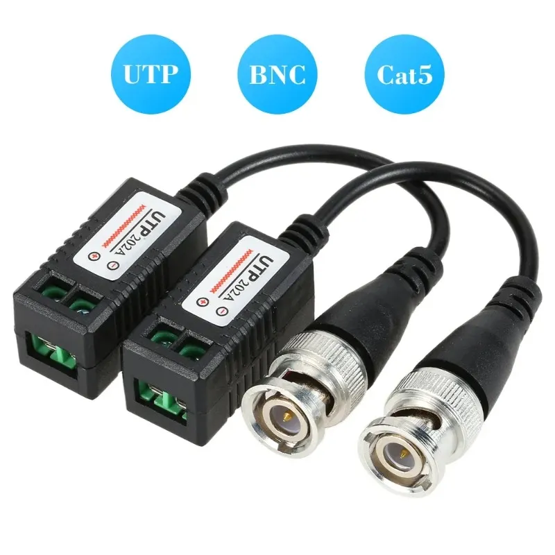 Haute définition AHD HD CVI HDTVI BNC à UTP Cat5 Vidéo Balun Transmetteurs passifs Adaptateur Transmetteur 300m LCC ANPWOO 202A