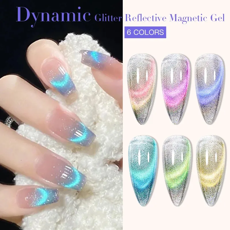 MTSSII 7ml Doble Ligero Cat Eye Gel Policio de uñas Sumergente de LED LED Fluorescente Candio de verano Magnetic 240425