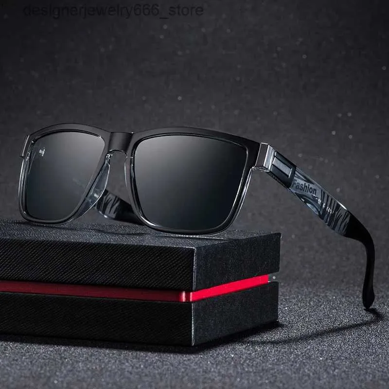 Солнцезащитные очки djxfzlo бренд ретро -поляризованные очки Классические бокалы для мужчин и женщин солнцезащитные очки Походные очки Спортивные солнцезащитные очки Q240426