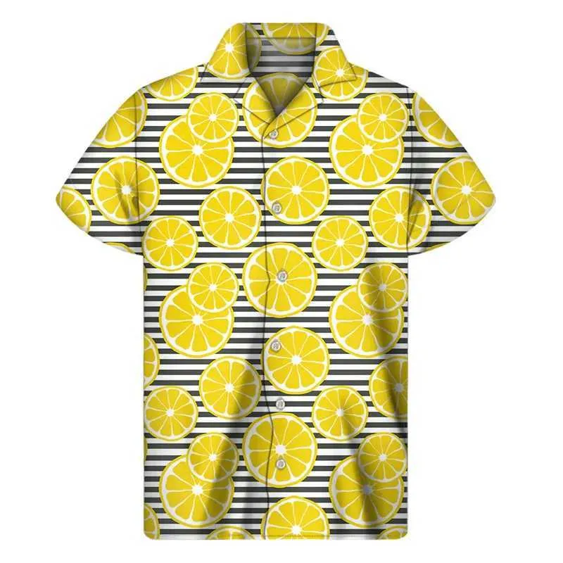 Camicie casual maschile da uomo Shirt stampato in 3D uomini Summer Vacazioni piante tropicali a maniche corte grafiche