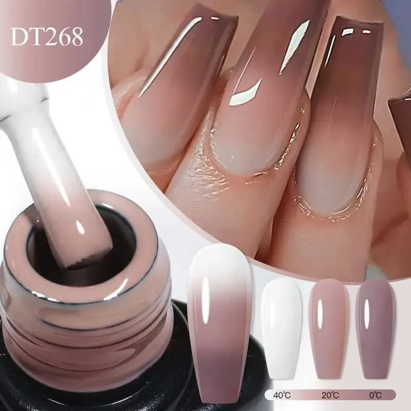 Nagellackmöte över 7 ml termisk gel nagellack ultratunna 3 lager temperaturbyte blöt av nagelkonstgellack för manikyr Y240425