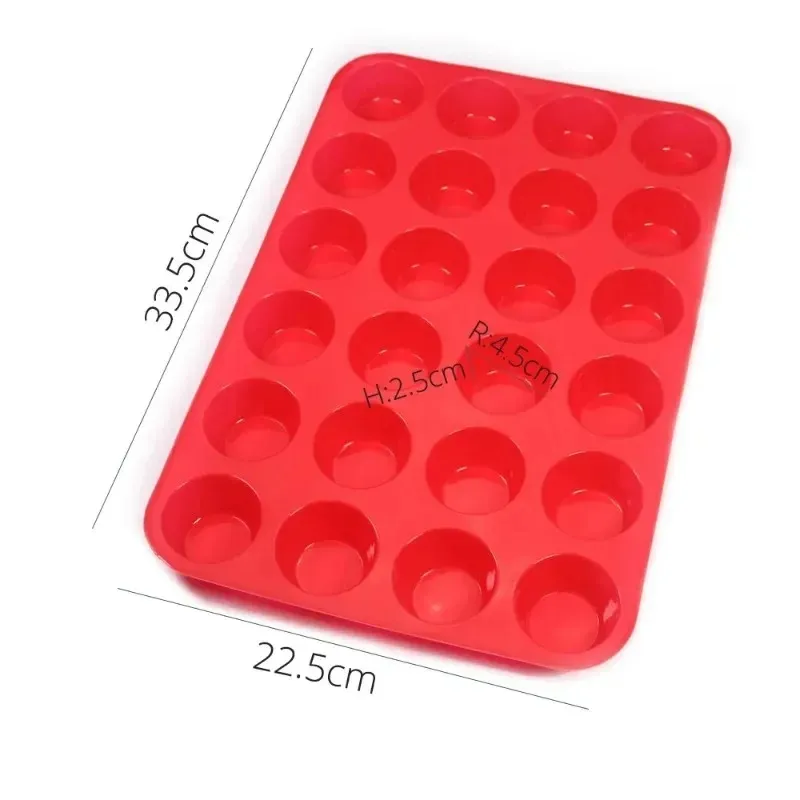 Moule de cuisson en silicone antiadhésif à 24 tast pour les muffins, les cupcakes et les mini-gâteaux Pan de cuisson de pâtes à pâtisserie accessoires de cuisson