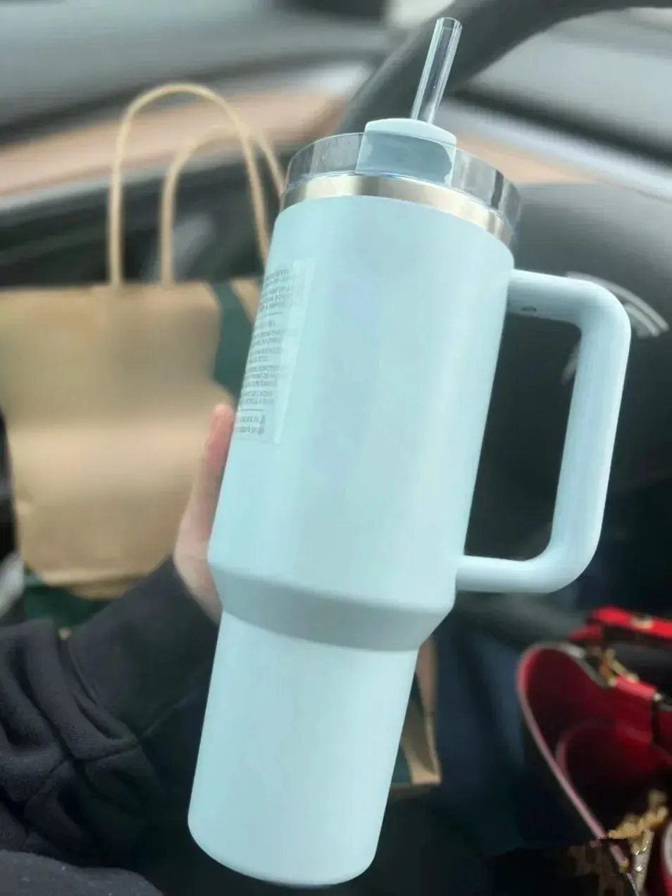 Nieuwe lente blauw winter roze vakantie rood H2,0 40oz roestvrijstalen tuimelaars kopjes met siliconengreep dekstroop auto mokken water flessen us bouillon