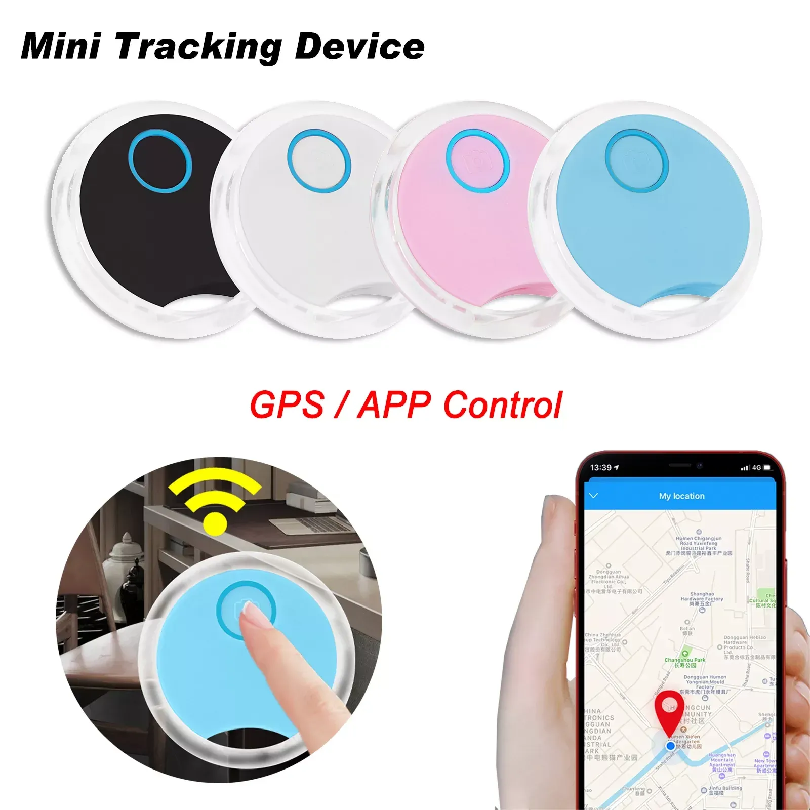 Electronics GPS Tracker pour animaux de compagnie sacs sacs portefeuilles de contrôle d'application obturation de selfie pour les téléphones iOS / Android Tracking