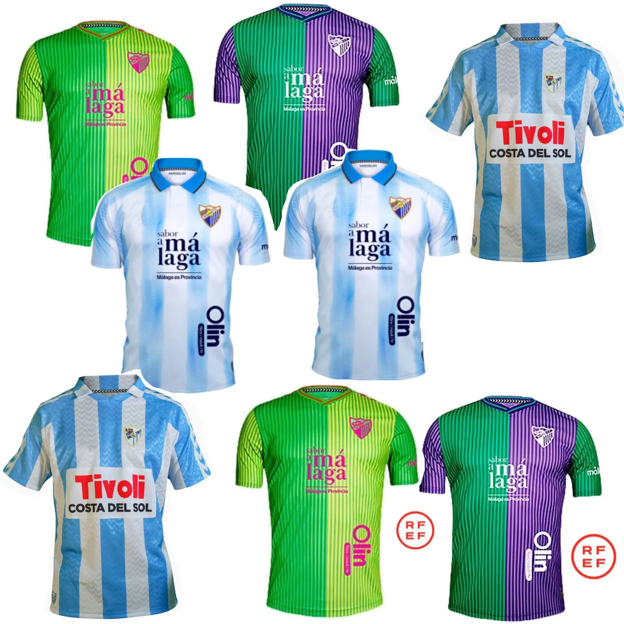 2024 2025 Camiseta Malaga CF Soccer Jersey 120 Aniversario Kids Kit Remake Retro 24/25 Home S-4xlfootball Shirts Men Bustinza M. Juande Ramon Feba Alex Gallar Sol Munoz2
