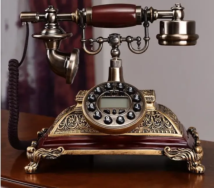 Tillbehör Fashion Antique Phone American Vintage Home Phone gammaldags monterad / Redial / Handsfree / Bakgrundsbelyst version Caller -ID