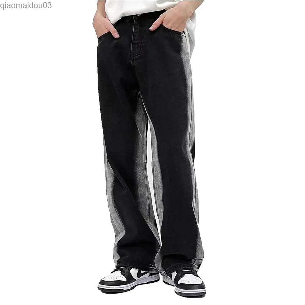 Kvinnors jeans y2k hip-hop byxor män lösa lapptäcken byxor breda ben fashionabla gata kläder nya harajuku casual jogger tjock deniml2404