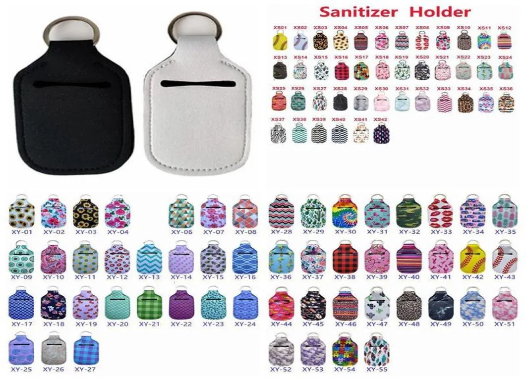 Hand Neopreen Sanitizer fles Lipstick Holders Lip Cover Handtas Keychain Printing Chapstick Holder 30 ml LSK4078460713