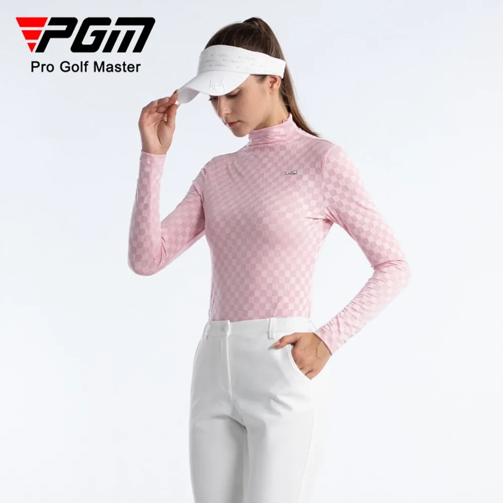 Camisas PGM Women Golf Tamisas de manga larga Soca debajo de otoño Invierno Cuello alto y cómodo Top de mujer Blanca Pink Black