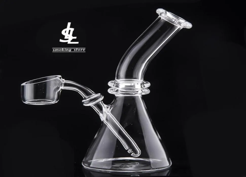 5039039 Rookaccessoires Quartz Beaker Bong met zijzakbanger Bend schuine kom 343 Hand Rookgereedschap Was Oil Hooka6225236