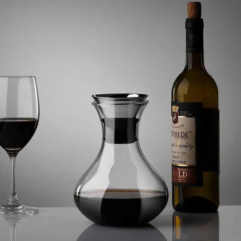Барные инструменты 1000 мл Большой бутылочки ручной работы хрустального красного вина бренди бренди из шампанского, используемое для домашних баров 240426