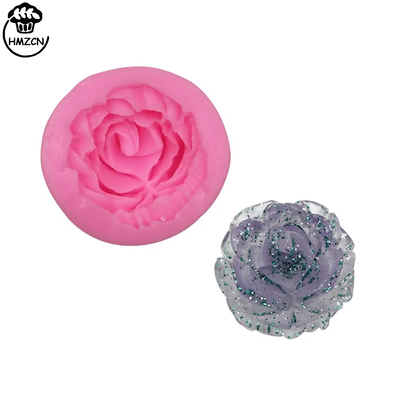 Moldes 1pcs flor FLOR BOOM ROSA FORMA DE SILICONE SOAPO SOAPO 3D MOLDOS CUPCAK