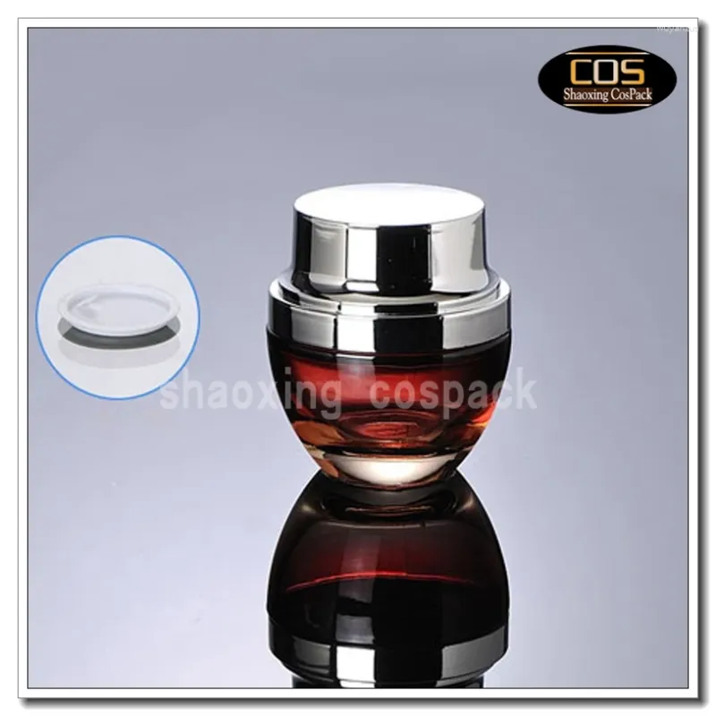 Storage Bottles 1ounce Glass Bottle Packaging For Facial Cream 30ml Empty Red Coated Mason Jar Wholesale Suppliers