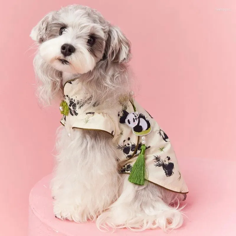 Dog Apparel Pet Clothes For Small Dogs Summer Thin Puppy Clothing Chinese Style Teddy Schnauzer Bichon Sleeveless Vest Panda Print