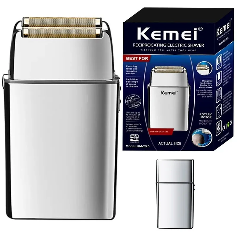 KEMEI TX5 PRO Metalen behuizing Kapper Haar elektrisch scheerapparaat voor mannen baardkale hoofdscheermachine Oplaadbaar scheermesje 240420