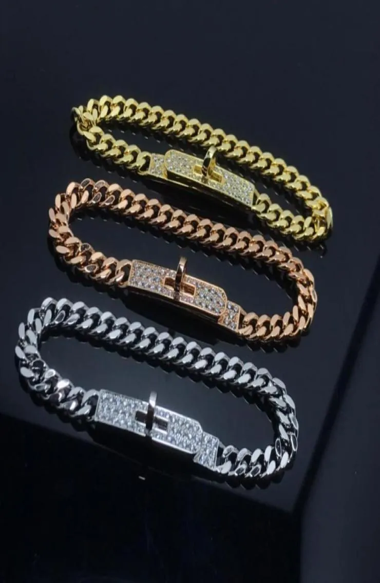 Najlepsza projektant mody bransoletka różowa złota pełna cegła Bracelets Mężczyźni i kobiety 18K Golds Lekkie luksusowe setki pasujących pudełko na prezent6891057
