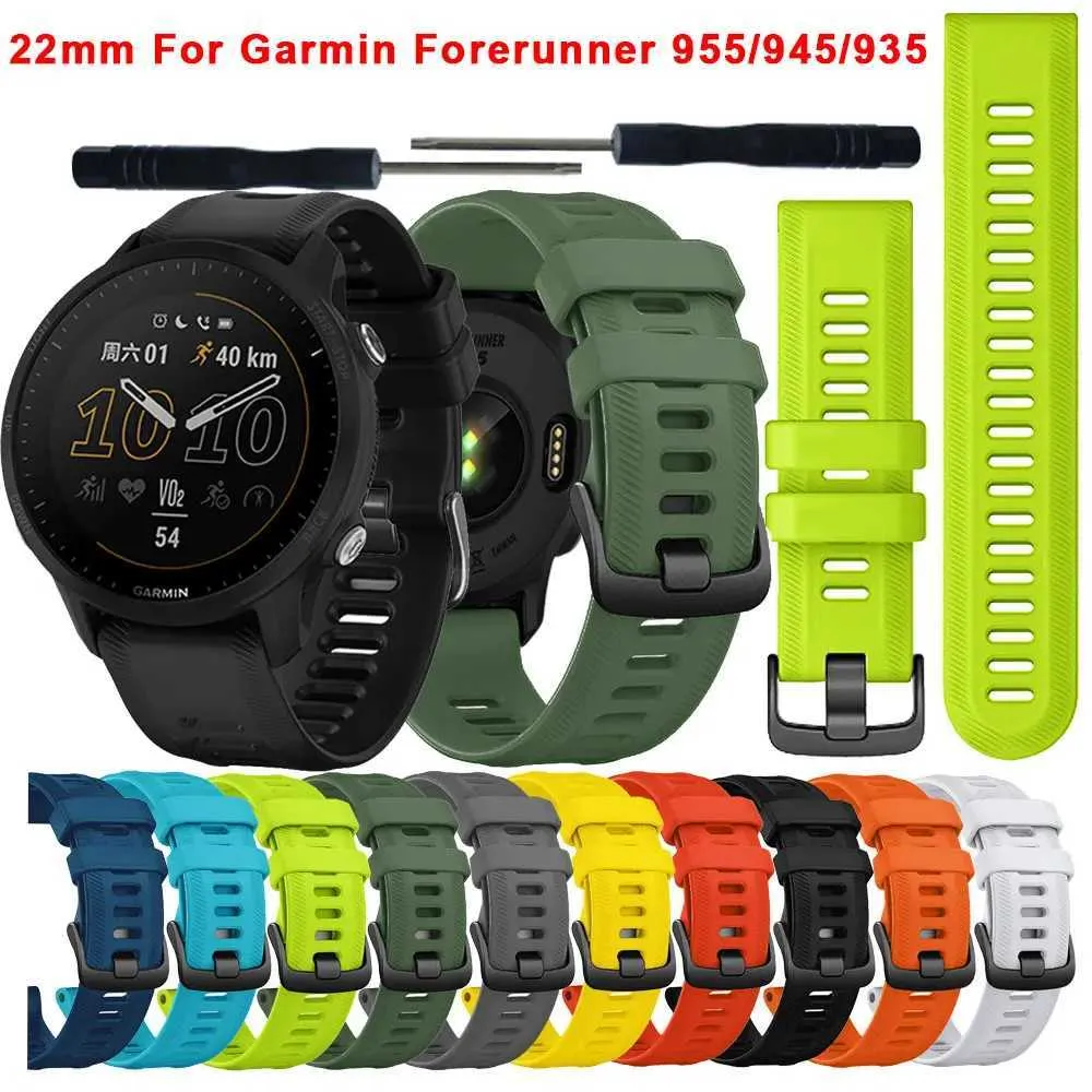 Bekijkbands Garmin Forerunner 955 22 mm Watch Silicone Bracelet polsband Forerunner 945 935 745 Fenix 5 6 Strap 240424