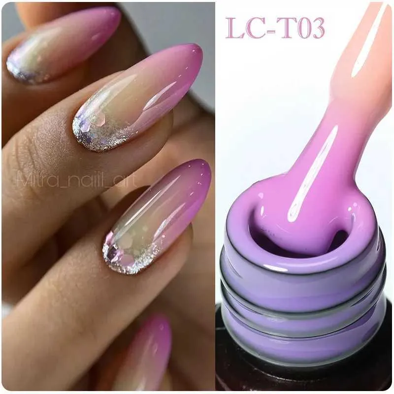 Лак для ногтевого лака Lylycute Thermal Gel лак для ногтей зимний желтый розовый 3 слоя.