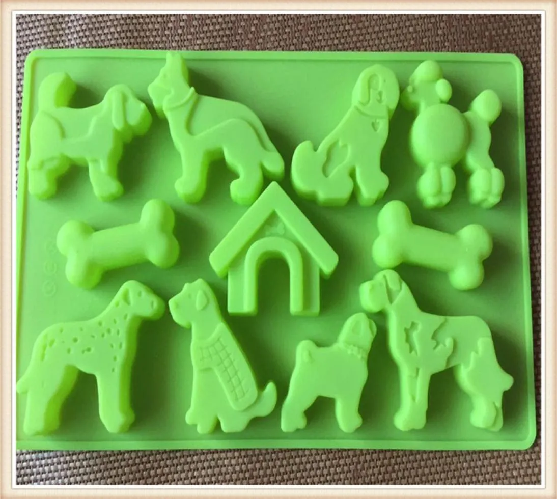 Slags hundar hund hem mousse tårta mögel silikonform för handgjorda tvålljus godis choklad bakformar kök verktyg is mol7425083