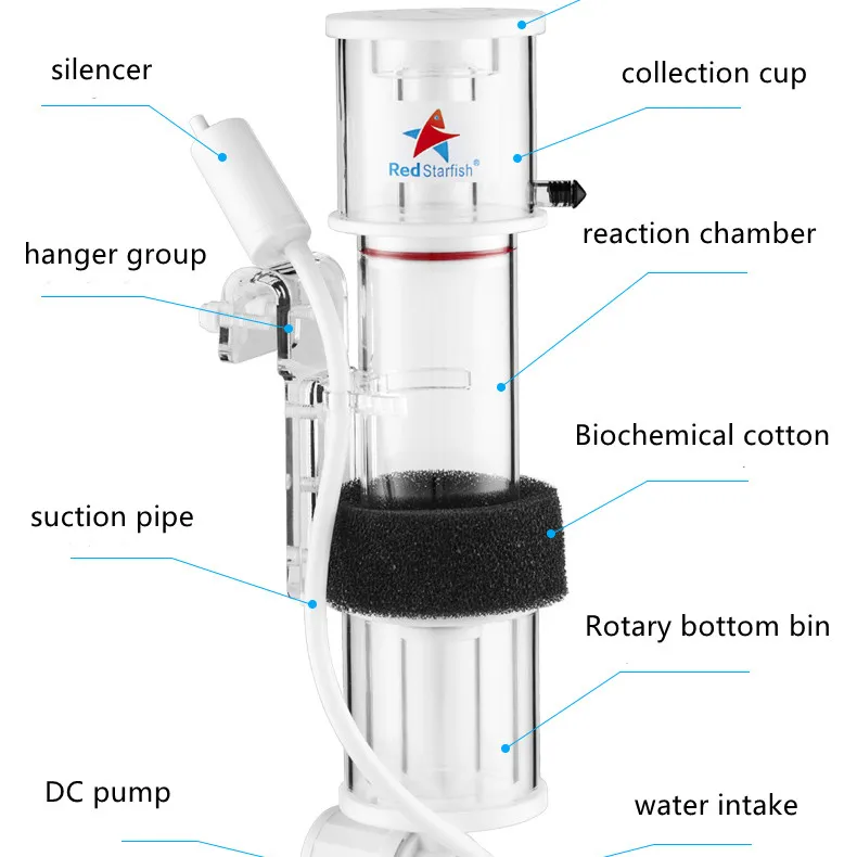 Image showcasing DCSQ 70 Protein Skimmers For Aquariums Mini Foam Fractionator Filter ...