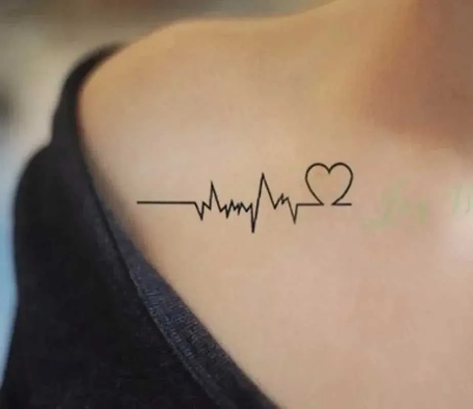 Tattoo Transfer Waterproof Temporary Tattoo Sticker Body Art Love Wave Heartbeat Line Small Size Fake Tatto Flash Tatoo for Girl Women 240426