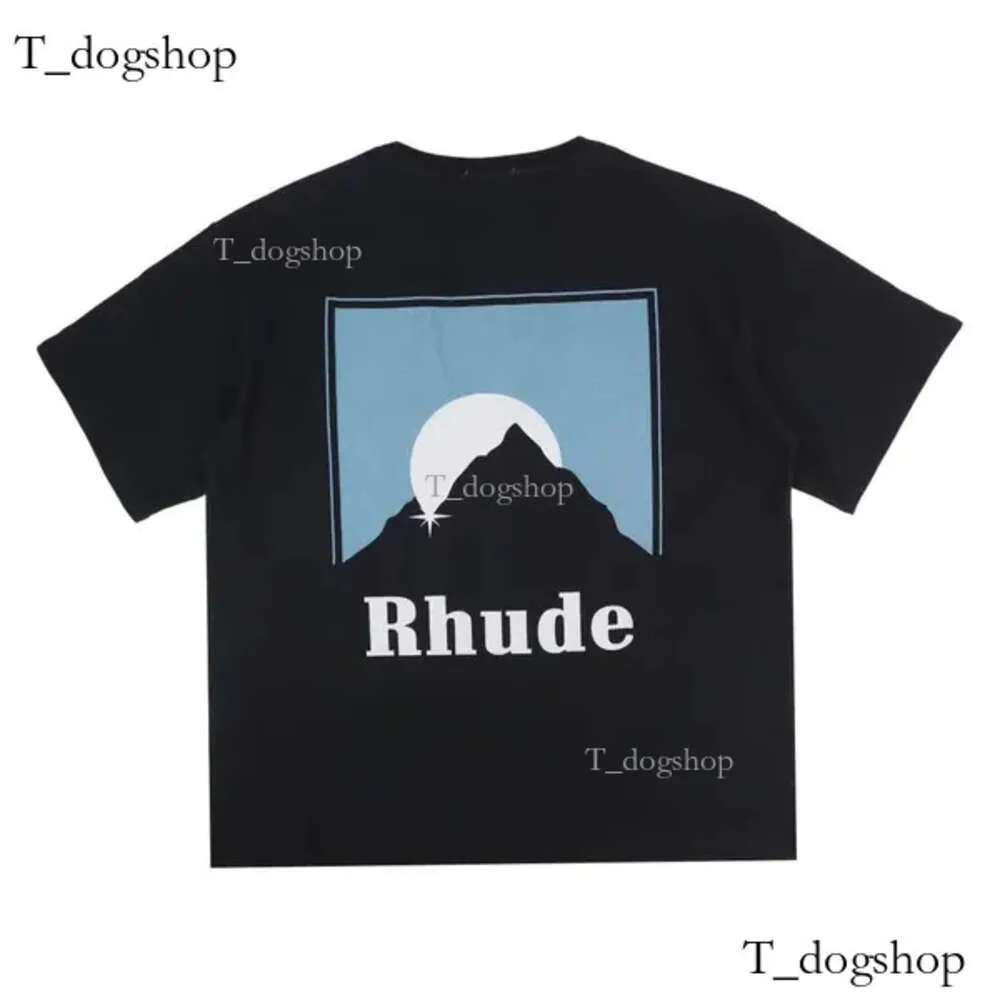 Rhude Mens Designer Trening T-Shirt dla mężczyzn Owwrotne koszulki T-shirt T-shirt 100%bawełny rhude tshirts vintage krótki rękaw rozmiar 740