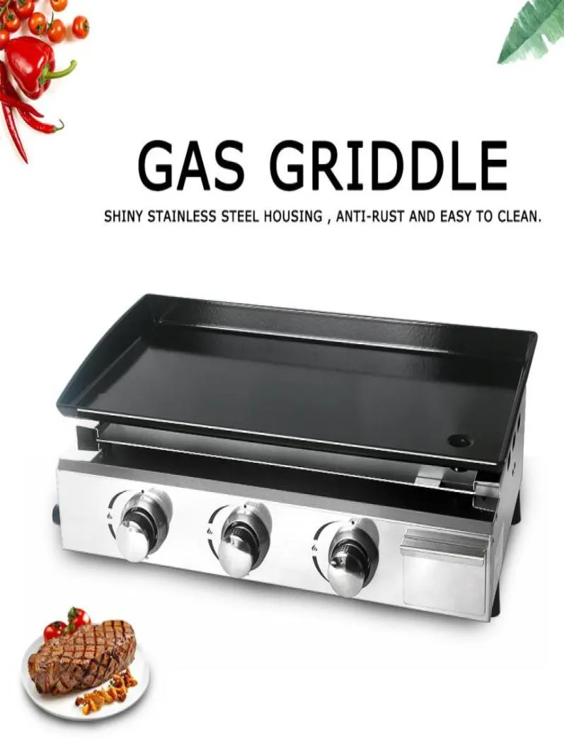 ITOP Gaz BBQ Grill 4 Brülörler LPG Griddle Plancha Paslanmaz Çelik Gövde Brülör Dökme Demir Plaka2476777