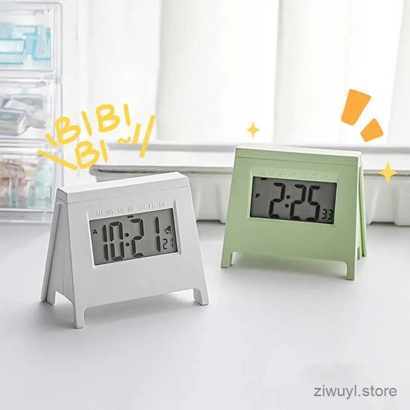 Desk Table Clocks LED Digital Clock Calendar Alarm Clock Desktop Table Clock 12/24H Battery Operated LED Clock for Office Bedside Clock Home Decor