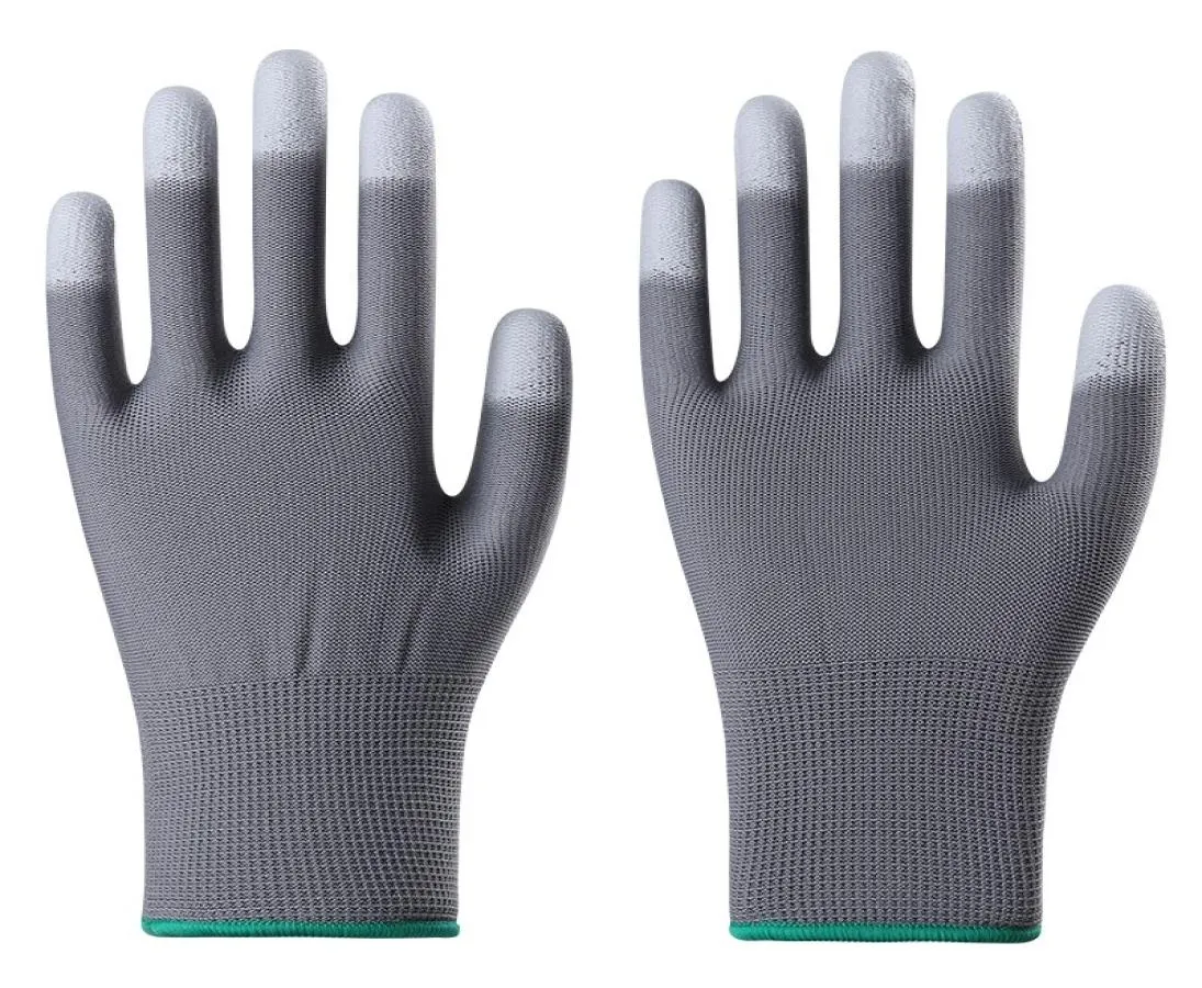 Handskar Labour Protection Wearresistent Plush Thicked Winter PU Doppad Plastfingerbelagd Nylon Antiskid Labour Thin R4200160