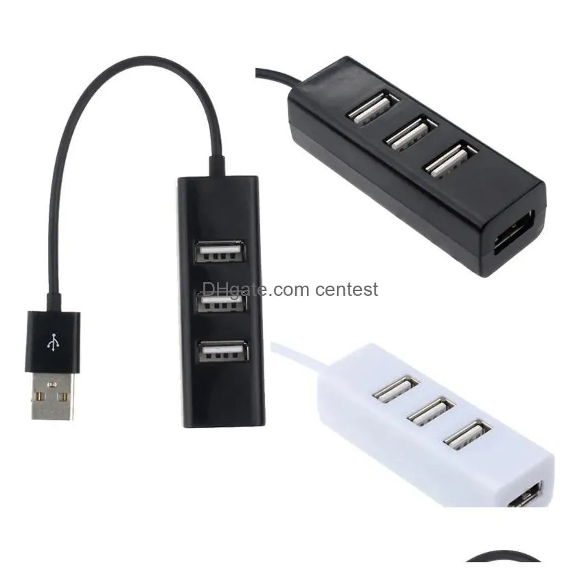 Networking Hubs Mini 4 Port Usb 2.0 Hub Splitter For Laptop Pc Uter Peripherals Accessories Support Data Transfer Rate 480Mbps Drop De Otj32