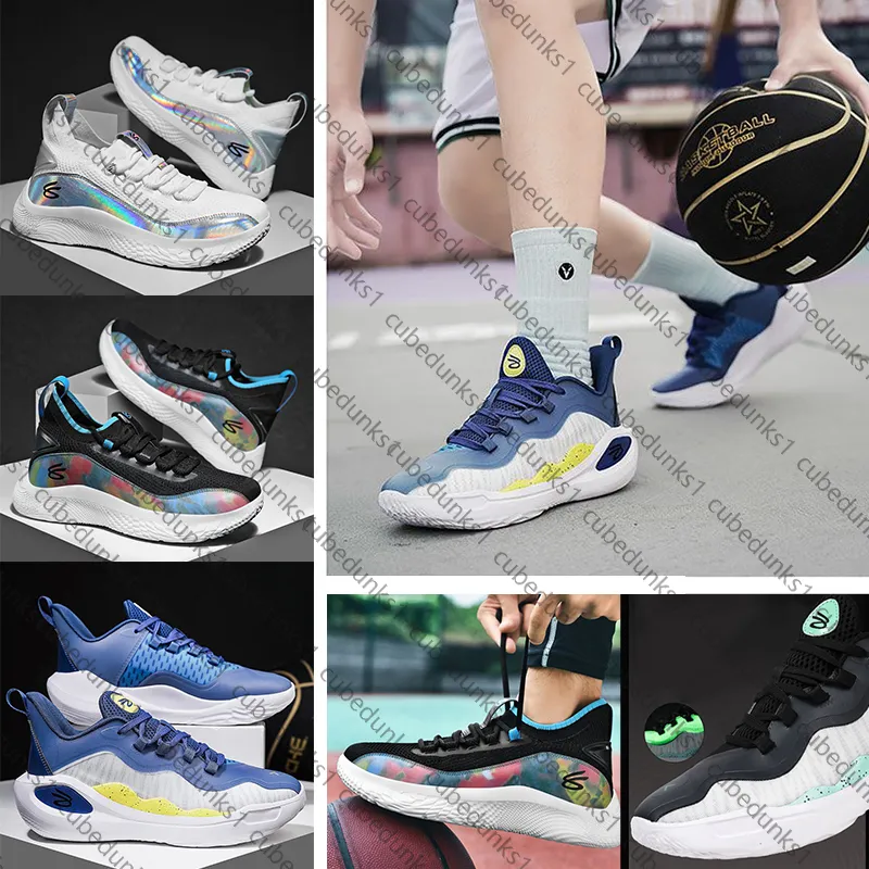 Nieuwste curry 11e generatie basketbalschoenen mannen ontwerper Curry 11 lage top sneakers student sport shock absorptie praktische laarzen buiten training schoenen 36-45