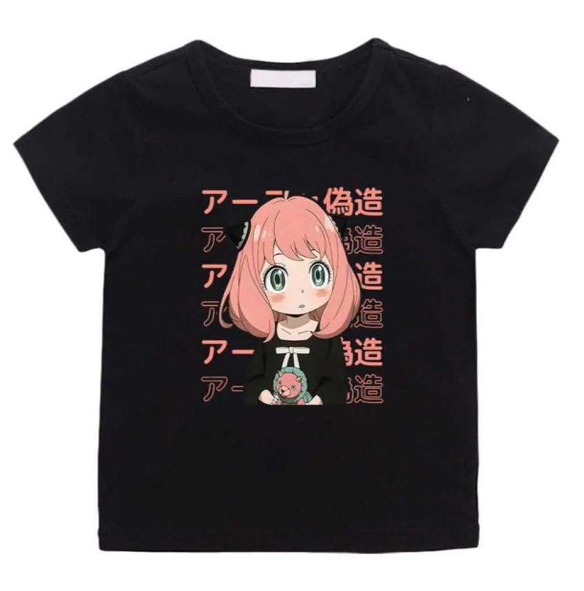 Camisetas Anya Spy X Familia Camiseta para niños Anime Camiseta gráfica Camisas de verano de manga corta Kawaii Camisetas para niñas Cotton T5353488