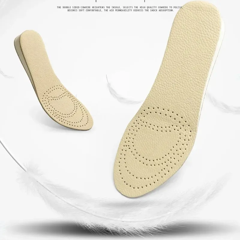 Double-sided Cowhide Increase Insoles Increased Insole In Sports Breathable and Shockproof