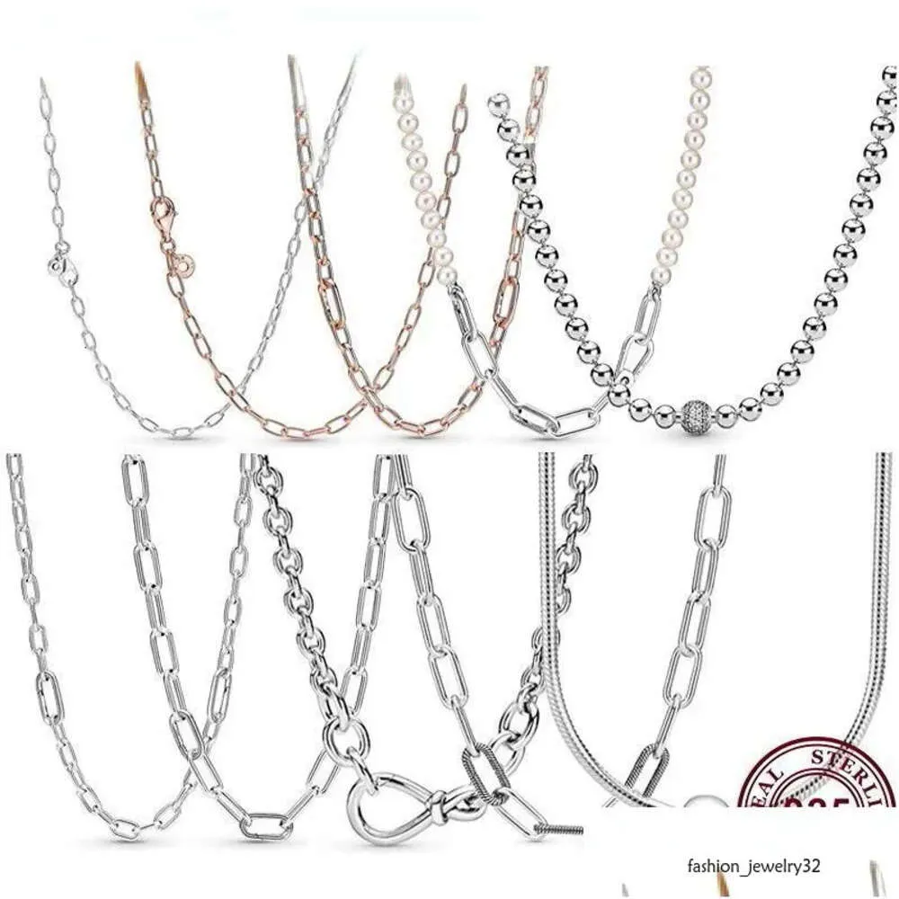 Pendant Necklaces Sier Fit Necklace Heart Women Fashion Jewelry Exquisite Chain Link Me Series Drop Delivery Pendants Dhmnh