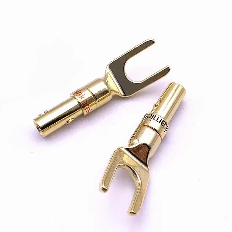 Taiwan Middle Copper Gold Plugs Placcone Filo corno Y-Plug/U-Plug/Cavo di altoparlanti Giunto in gomma