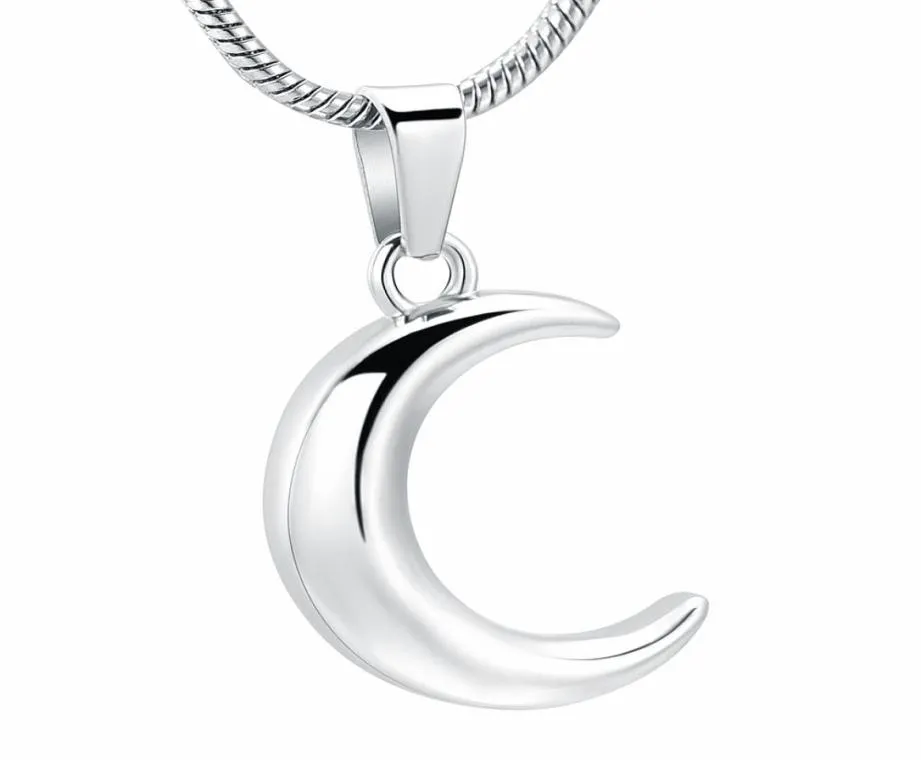 IJD12833 Rostfritt stål Crescent Moon Cremation Jewelry for Ashes Keepsake Memorial Urn Necklace For Women Men Fashion Gifts7941924