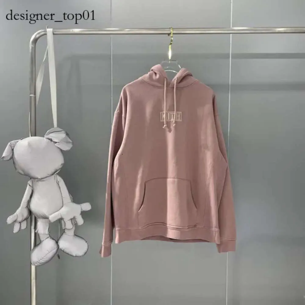 Kith Hoodie Fashioner Designer Luxury осень зимний хлопковой кит-капюшон высококачественный черный красный тренд хип-хоп свитеров с разматываемыми буквами.