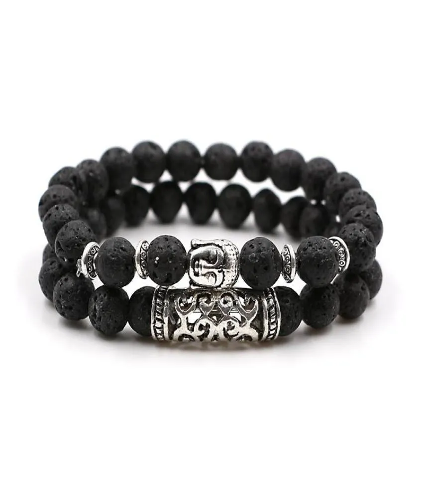 Designer sieraden vulkanische rotsen paar kralen stenen armband voor vrouwen kralen armbanden boeddhisme boeddhis boeddha hoofd armbanden voor mannen pulsei4787311