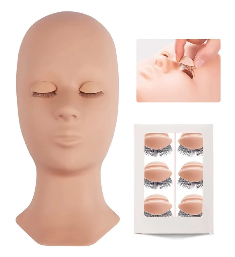 Lash Mannequin Head Extension Extension Kit d'entraînement de remplacement des paupières de maquillage en silicone Practice des cils outils de tête 2206161870294