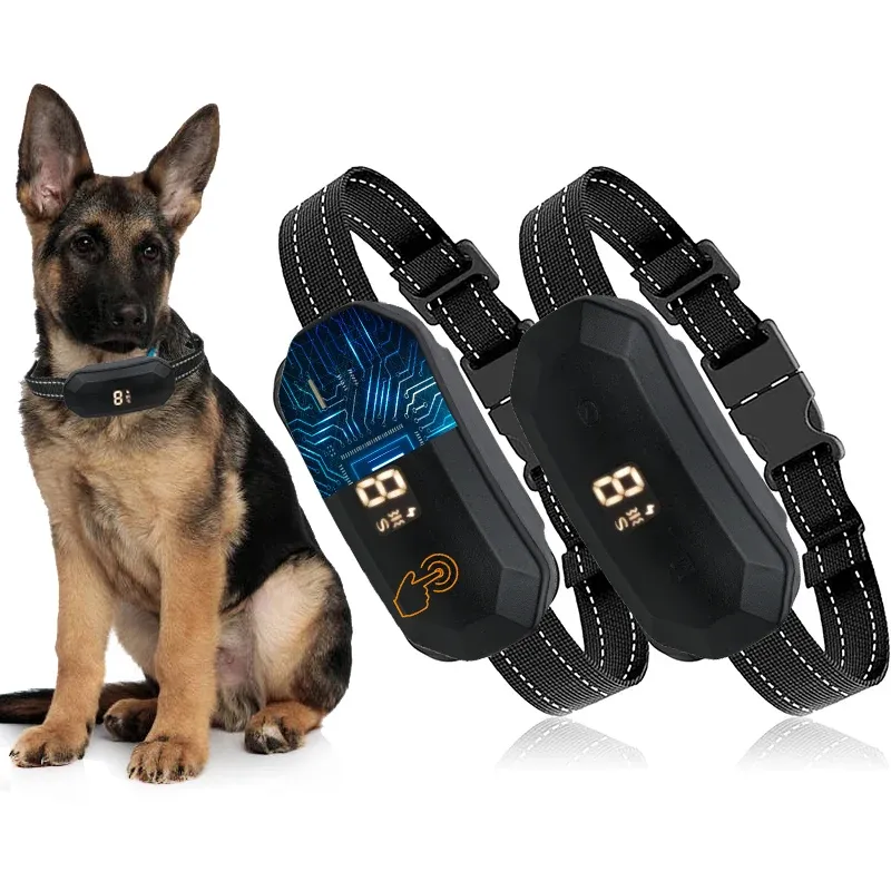 Colliers anti-écorce collier de chien ipx7 vibration de choc électrique bip sans aboyer chiens