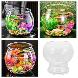 Kunststoff Fischglas Transparent Supvox Mini-Aquarium Aus Kunststoff – Transparentes Goldfischglas / Sukkulenten-Übertopf, Tischdekoration Für Zuhause & Büro, Bruchsicher, Platzsparend (12 X 12 X 10,5 Cm)