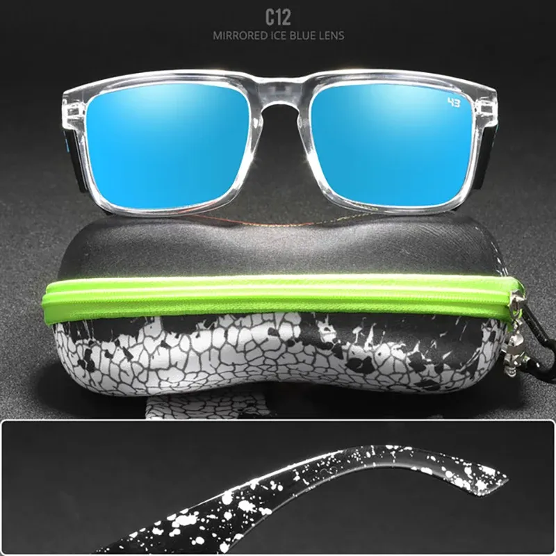 Akcesoria spolaryzowane okulary przeciwsłoneczne mężczyźni Kobiety Klasyczny hełm Square Uv400 Sport Rybołówstwo odcienie okulary przeciwsłoneczne zupełnie z darmową obudową