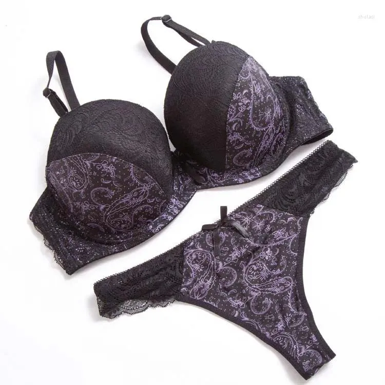 BRAS SOLID CUP 40F 40E 40DD 38E 38F 38DD 36F 36E 36DD 34F 34E KVINNOR PUSH UP BH SET SEXY LACE TOPS Märke BH B3-