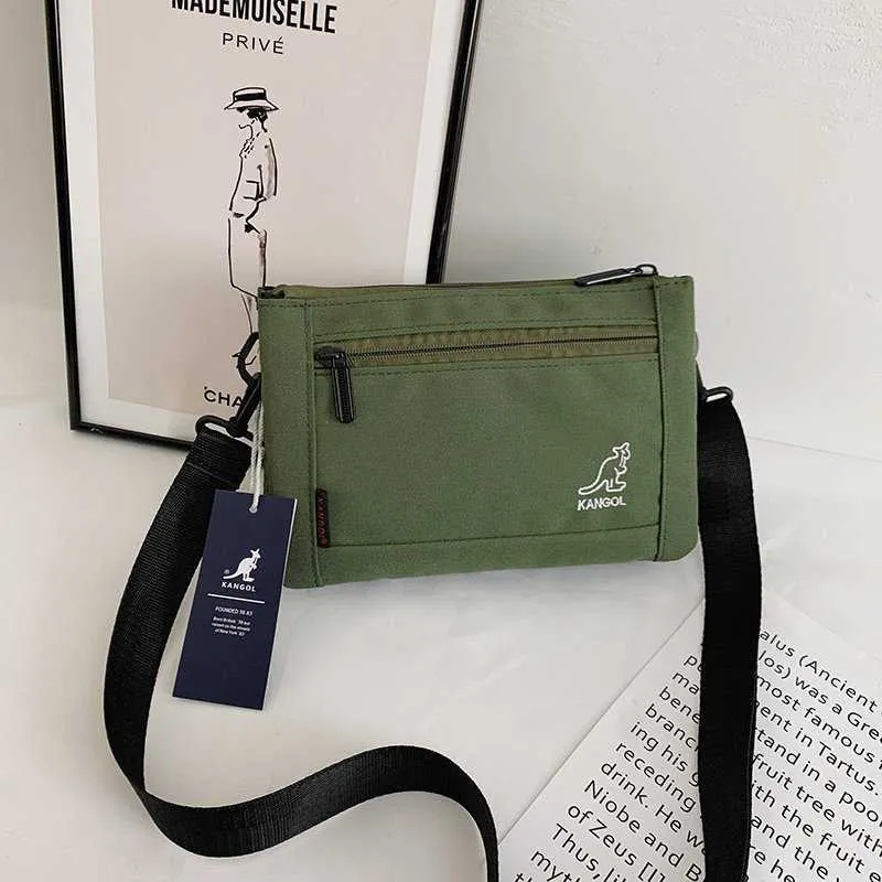 Niche designer bags New fashion kangaroo student small bag Korean version fashionable printed cross bag mens simple and atmospheric shoulder bag 2