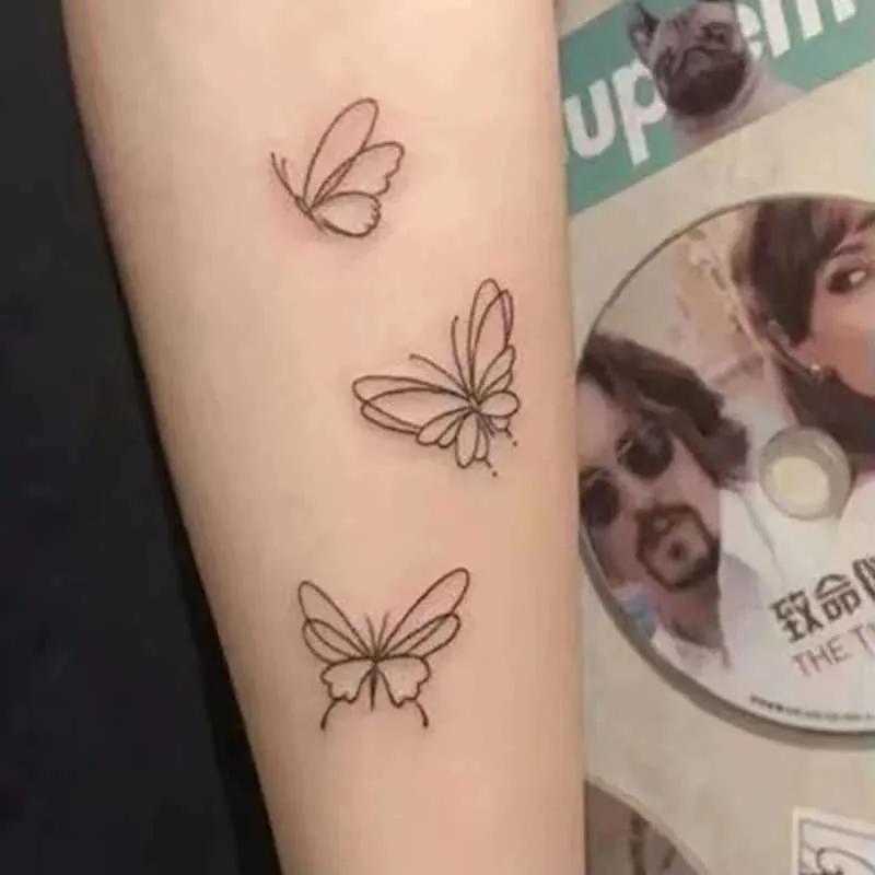 Tattoo Transfer Waterproof Temporary Tattoo Sticker Small Butterfly Body Art Fake Tattoo Flash Tattoo Clavicle For Men Women Kids 240426